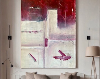 Original Abstract Handmade Painting Wall Art Canvas Contemporary Not a print 45x32 in / 113cm x 81cm