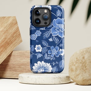Blue And White Floral Cell Phone Case | Wildflower Phone Case | Protective Phone Case | iPhone 15 14 13 12 11 Samsung s24, S23, S22, S21