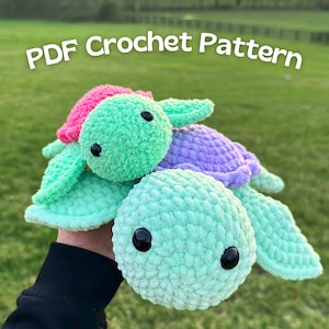 Crochet Turtle with Scalloped Shell PDF Pattern