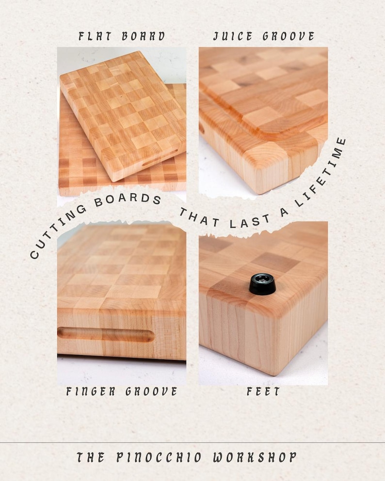 ThePinocchioWorkshop Maple End Grain Cutting Board - Thumbnail 4