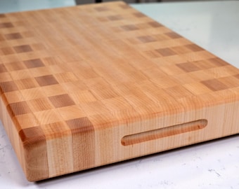 Maple Handmade End Grain Cutting Board, Eco-Friendly Kitchen Essential, Made in USA
