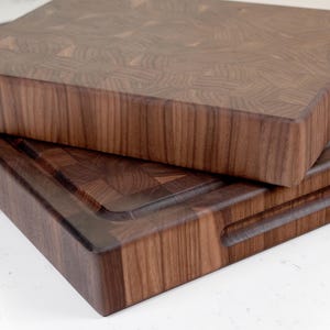 MADE IN USA, Walnut End Grain Cutting Board, Thick Chopping Block