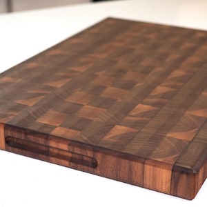 Walnut Thick Eco Friendly End Grain Cutting Board, Handmade in USA