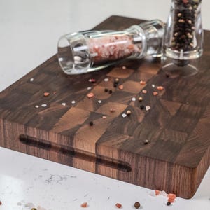 Handmade in USA Walnut End Grain Cutting Board Butcher Block