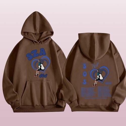 Beige SZA Hoodies, Sza SOS Concert Tour Pullover Hoodies