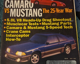 Car Craft Magazine mei 1992 Camaro versus Mustang, de 25-jarige oorlog