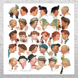 Póster The Gossips, 1948 / 18x18" Norman Rockwell / Clásico americano