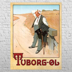 Poster Tuborg-Øl 1900 | 24x33" Big size A1 | Danish beer, Bar decor