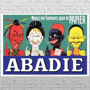 Poster Abadie, 1904 | 33x24" Big size A1 | Old advertising | Cigarette paper