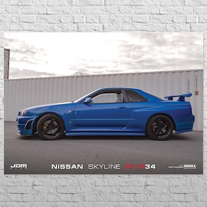 Poster Nissan Skyline GT-R34 | 24x33&quot; Big size A1 | JDM Auto, Japan street racing