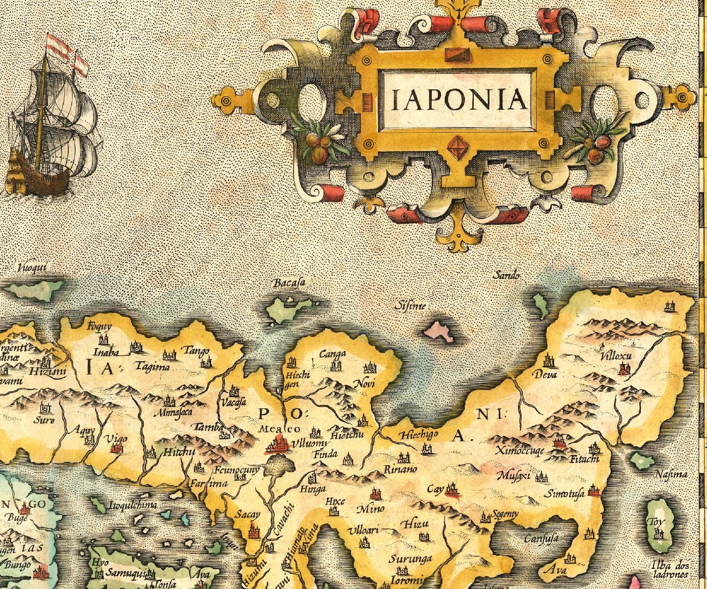 Old Japan Map, 1619 | 30x24