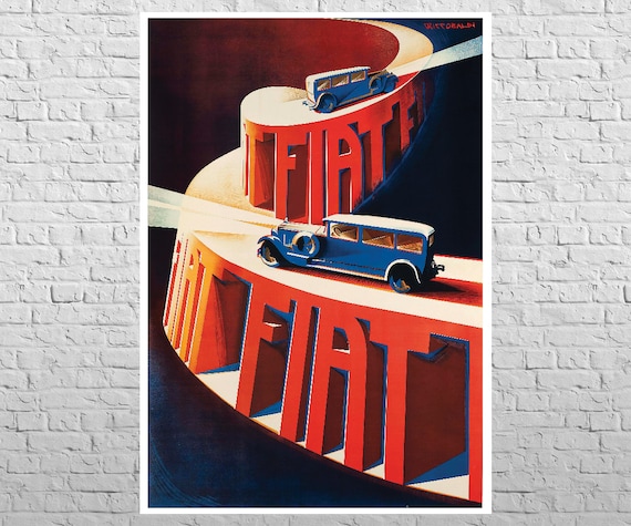 Poster FIAT (la Rampa) 1928 | Big Size A1 | Retro Cars - Etsy