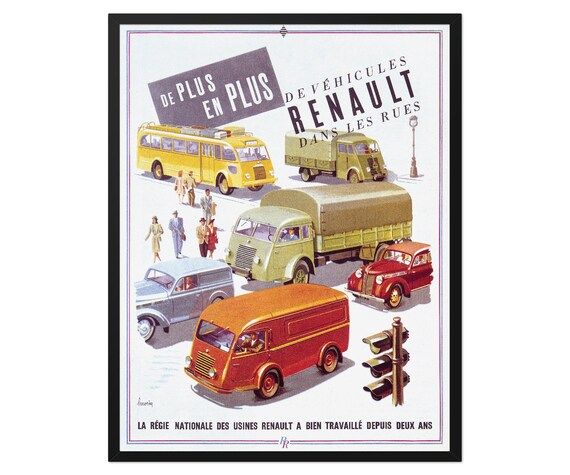 ポスター ルノー 1947 | ビッグサイズ A1 | レトロカー - Etsy 日本