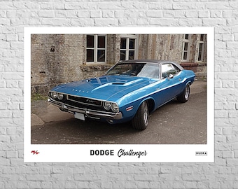 Poster Dodge Challenger R/T | 33x24" Big size A1 | Wall decor
