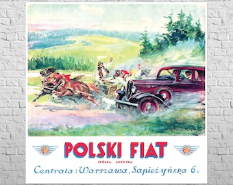 Poster Polski FIAT, 1934 | 24x24" Square picture | Garage decor