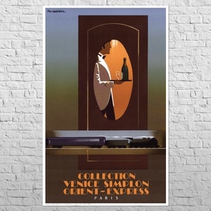 Plakat Venice Simplon Orient Express: Paryż, 1983 | 21x34&quot; Duży rozmiar | Turystyka kolejowa