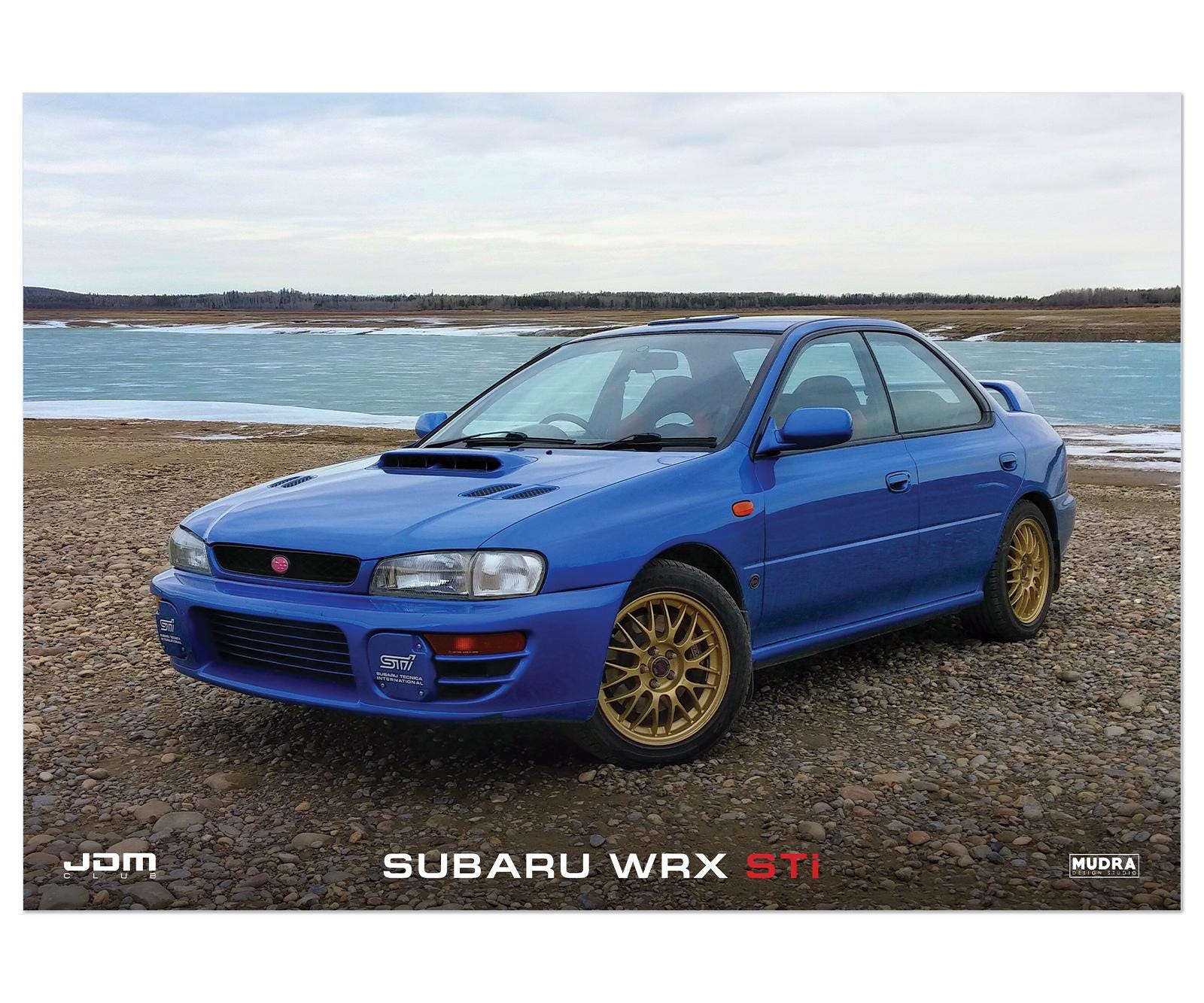 Affiche Publicitaire Vintage Subaru Impreza STI GC8 WRC - 1ère Génération - Originale - Asie