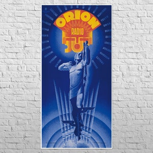 Póster de Orion Radio, 1940, tamaño grande, 45,7 x 91,4 cm, antiguo anuncio húngaro.