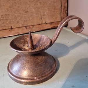 French antique metal candlestick holder