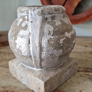 Small vintage French stone pot planter.