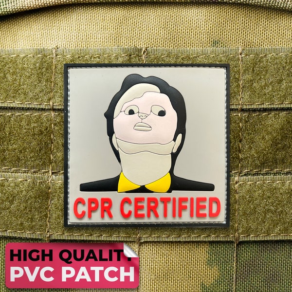 CPR Certified Funny PVC Morale Patch with Hook and Loop - Rubber Military Patches for Backpacks and Other Tactical Gears