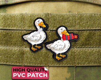 Two Cute Ducks Funny PVC Morale Patch with Hook and Loop - Rubber Military Patches for Backpacks and Other Tactical Gears