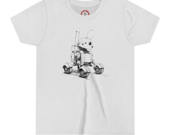 Droïde sur roues, joli t-shirt robot, t-shirt enfant, t-shirt enfant motif dos, t-shirt jeune