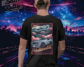 Hakosuka Skyline 2000 Unisex-T-Shirt aus schwerer Baumwolle – Stick Shift Kitty