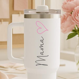 Gift for Mama, 40oz Maxi Tumbler Cup with Straw, Stainless Steel Insulated Travel Mug, Reusable Coffee Cup, Birthday Gift, Mothers Day Gift