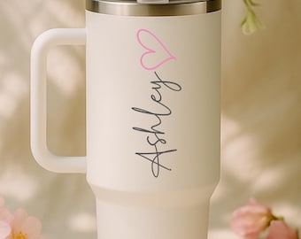 Personalisierter 40 Unzen Edelstahlbecher mit Stroh: Thermobecher