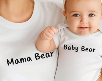 Mama Bear and Baby Bear Matching Outfit, Mother's Day Gift