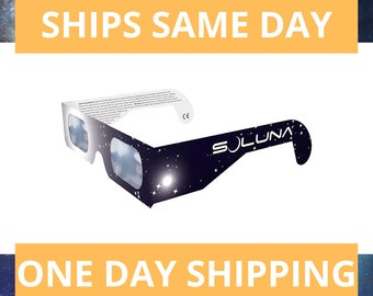 Solar Eclipse Glasses, ISO & CE Certified, AAS Approved 2024 Safe Glasses, Pack of Two Solar Shades, Solar Eclipse 8 April