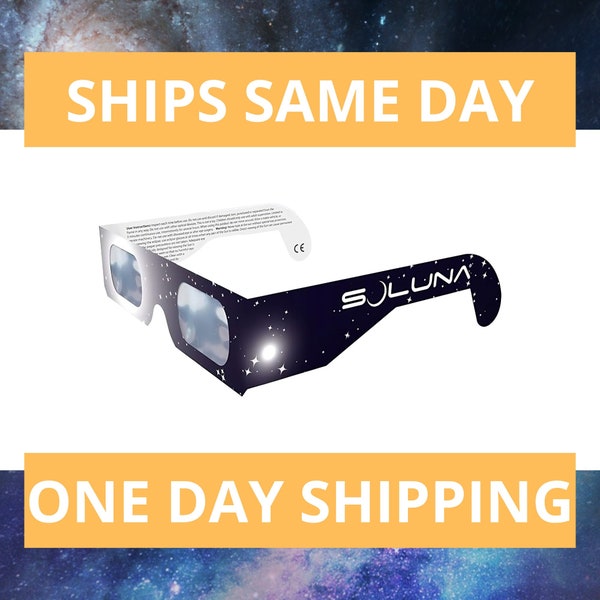 Solar Eclipse Glasses, ISO & CE Certified, AAS Approved 2024 Safe Glasses, Pack of Two Solar Shades, Solar Eclipse 8 April