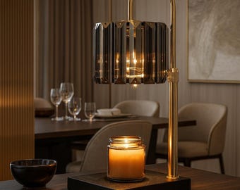 Modern Glass Candle Warmer Lamp with Timer, Dimmable Electric Candle Melter