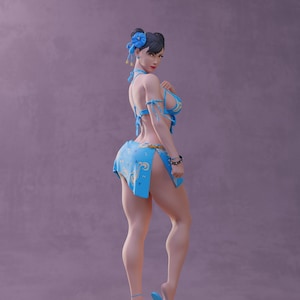 Chun Li Bikini Statue, Street Fighter Statue, Fan Art Painted Resin, Gift