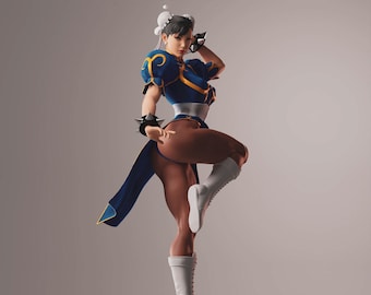 12K SLA Chun Li Figure, Mortal Kombat Figure, Fan Art Figure, Gamer Gift, Chun Li Statue