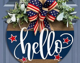 4th of July Hello Door Wreath