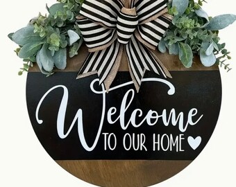 Welcome To Our Home Door Wreath