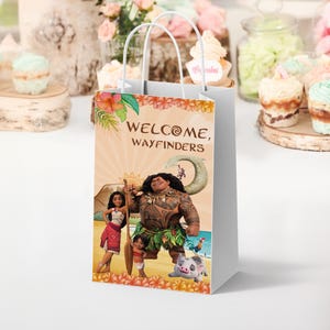 Moana Printable Bag Label, Moana Birthday Design, Disney Moana Gift Label, Kakamora Design, Birthday Party Decoration, Maui Moana Bag, 0001