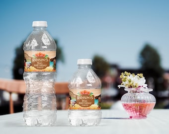 Etiqueta editable para botella de Moana, diseño de cumpleaños de Moana, etiqueta editable para jugo de Disney, etiqueta personalizada de Maui Hei Hei, decoración para fiesta de cumpleaños, 0001