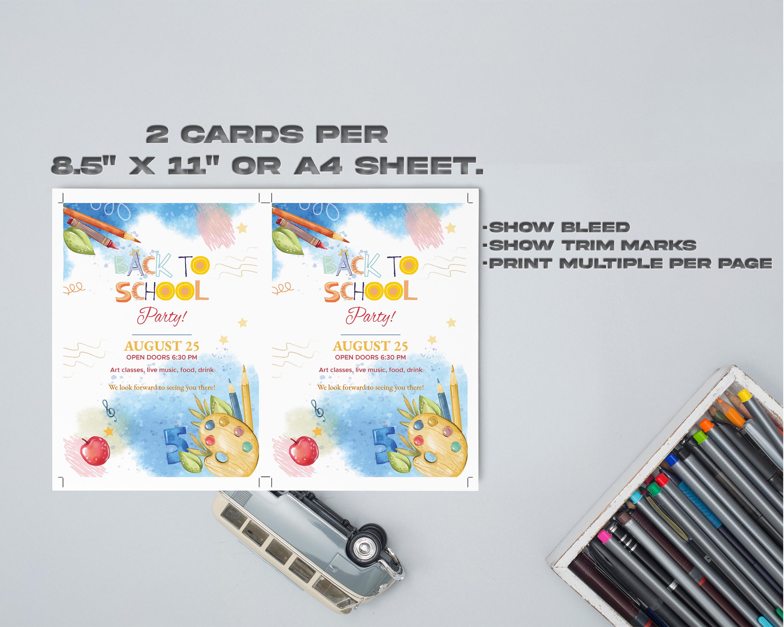 Printable Back to School Invitation, Editable Digital School Party ...