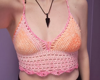 Crochet crop top/bikini top