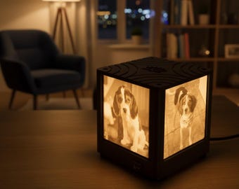 Personalized Photo Lithophane Lamp - Custom Memory Gift