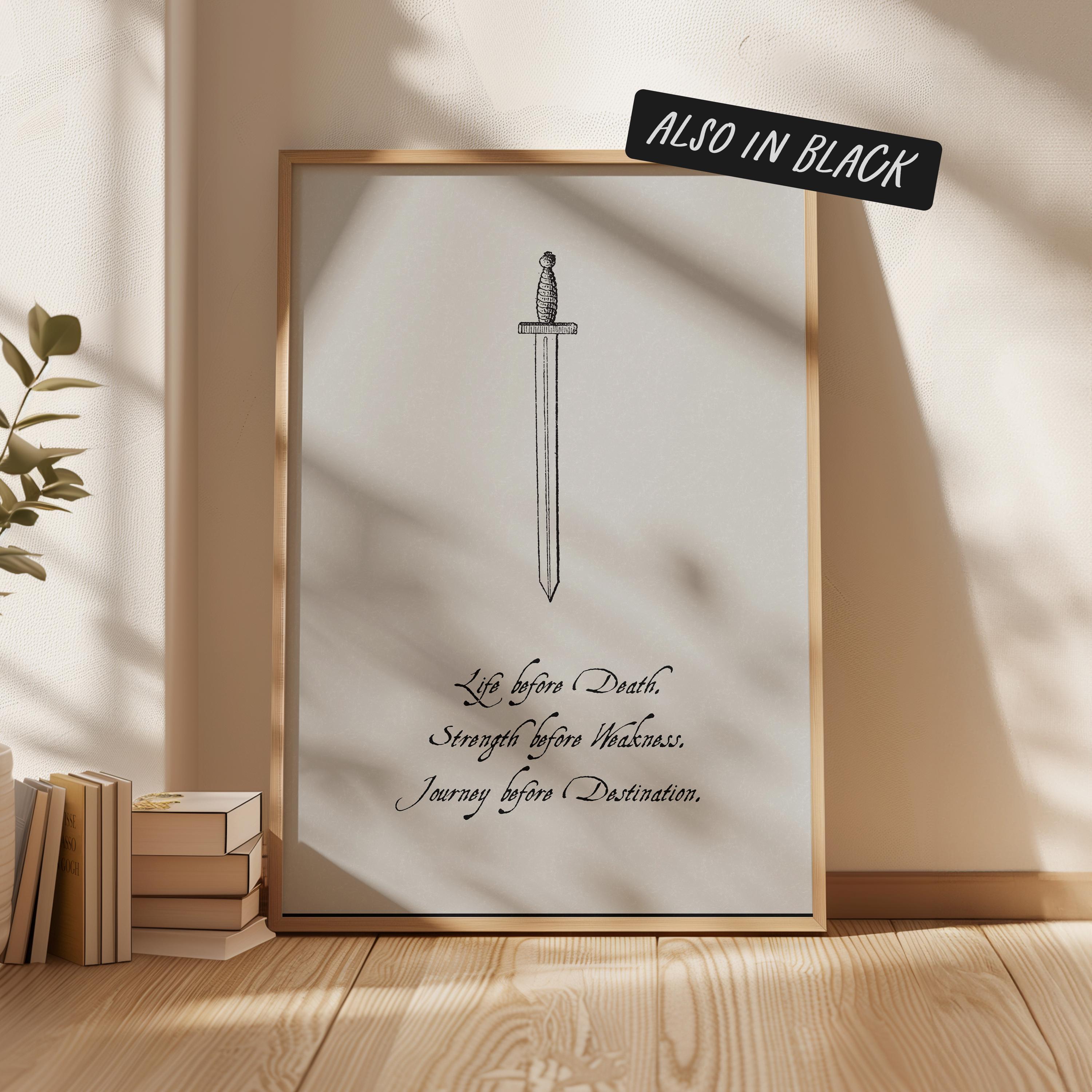 Life Before Death, Strength Before Weakness Fantasy Quote Poster - Stormlight Archive Inspired Print