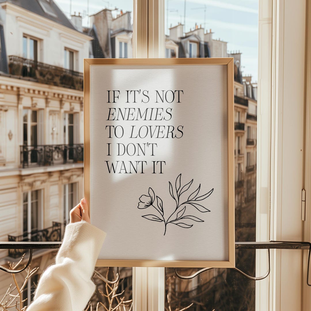 Enemies to Lovers Print | Minimalist Bookish Poster | Hate to Love ...