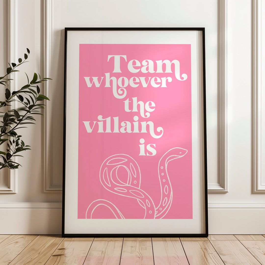 DIGITAL DOWNLOAD Team Villain Bookish Art Print Book Lover Poster digital-download-team-villain-bookish-art-print-book-lover-poster