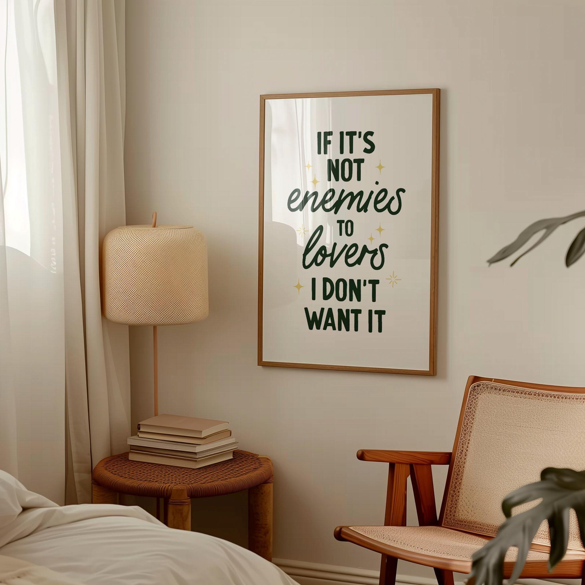 Enemies to Lovers Quote Print – Book Lover Wall Art – Digital Download ...