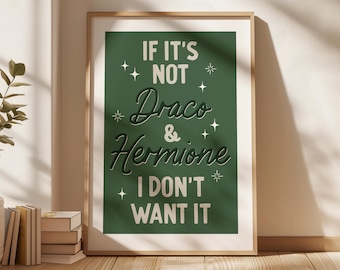 Dramione | Enemies to lovers art print | booklover poster | dark romance print