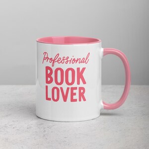Professional Book Lover | pink mug | bookish mug | reader mug | book lover mug
