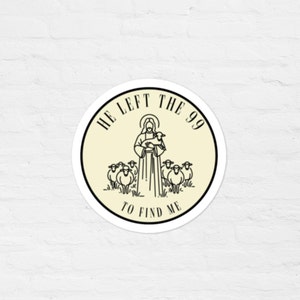 Jezus Sticker Christelijke Sticker Goede Herder Hij verliet de 99 Bijbelvers Sticker Gebedsdagboek Christelijke Stationaire Christelijke Geschenken voor haar